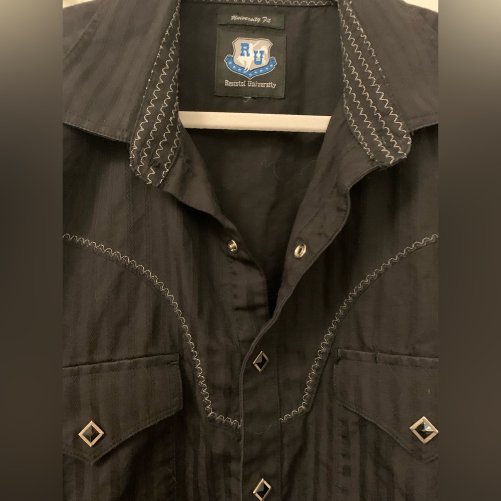 Vintage Western Shirt with Black Snaps